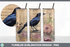 Vintage Grackle Bird Tumbler | Sublimation 20 oz Skinny Tumb Product Image 3