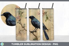 Vintage Grackle Bird Tumbler | Sublimation 20 oz Skinny Tumb Product Image 5