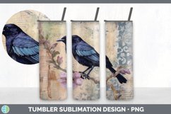 Vintage Grackle Bird Tumbler | Sublimation 20 oz Skinny Tumb Product Image 7