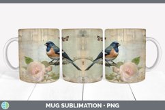 Vintage Junco Bird Mug Wrap | Sublimation Coffee Cup Designs Product Image 5
