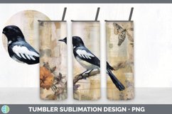 Vintage Magpie Bird Tumbler | Sublimation 20 oz Skinny Tumbl Product Image 5
