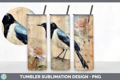 Vintage Magpie Bird Tumbler | Sublimation 20 oz Skinny Tumbl Product Image 6