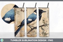 Vintage Magpie Bird Tumbler | Sublimation 20 oz Skinny Tumbl Product Image 7