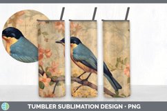 Vintage Myna Bird Tumbler | Sublimation 20 oz Skinny Tumbler Product Image 3