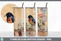 Vintage Myna Bird Tumbler | Sublimation 20 oz Skinny Tumbler Product Image 4