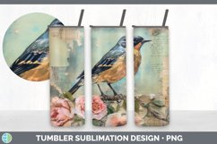 Vintage Myna Bird Tumbler | Sublimation 20 oz Skinny Tumbler Product Image 5