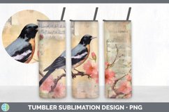Vintage Myna Bird Tumbler | Sublimation 20 oz Skinny Tumbler Product Image 6