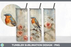 Vintage Nightingale Bird Tumbler | Sublimation 20 oz Skinny Product Image 4