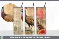 Vintage Pheasant Bird Tumbler | Sublimation 20 oz Skinny Tum Product Image 2