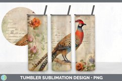 Vintage Pheasant Bird Tumbler | Sublimation 20 oz Skinny Tum Product Image 6