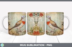 Vintage Partridge Bird Mug Wrap | Sublimation Coffee Cup Des Product Image 3