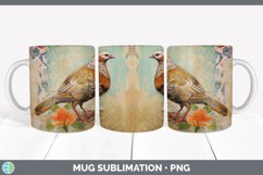 Vintage Partridge Bird Mug Wrap | Sublimation Coffee Cup Des Product Image 4
