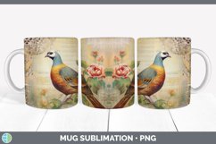 Vintage Partridge Bird Mug Wrap | Sublimation Coffee Cup Des Product Image 6