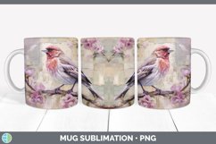 Vintage Purple Finch Bird Mug Wrap | Sublimation Coffee Cup Product Image 3
