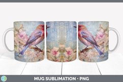 Vintage Purple Finch Bird Mug Wrap | Sublimation Coffee Cup Product Image 6