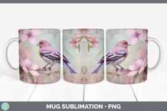 Vintage Purple Finch Bird Mug Wrap | Sublimation Coffee Cup Product Image 7