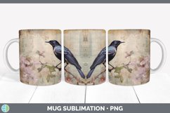 Vintage Starling Bird Mug Wrap | Sublimation Coffee Cup Desi Product Image 4