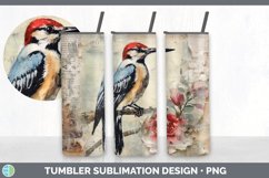 Vintage Woodpecker Bird Tumbler | Sublimation 20 oz Skinny T Product Image 2