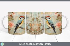 Vintage Woodpecker Bird Mug Wrap | Sublimation Coffee Cup De Product Image 3