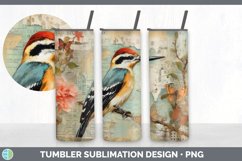 Vintage Woodpecker Bird Tumbler | Sublimation 20 oz Skinny T Product Image 3