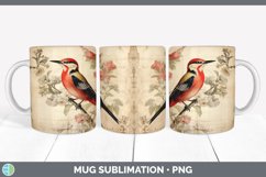 Vintage Woodpecker Bird Mug Wrap | Sublimation Coffee Cup De Product Image 4