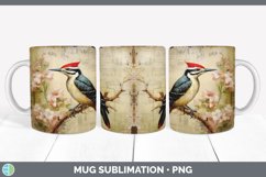 Vintage Woodpecker Bird Mug Wrap | Sublimation Coffee Cup De Product Image 7