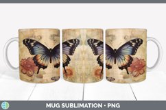 Vintage Butterflies Mug Wrap | Sublimation Coffee Cup Design Product Image 5