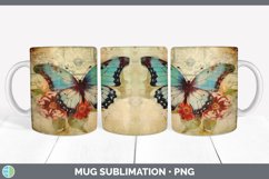 Vintage Butterflies Mug Wrap | Sublimation Coffee Cup Design Product Image 6