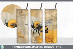 Vintage Bees Tumbler | Sublimation 20 oz Skinny Tumbler Desi Product Image 2