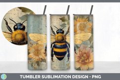 Vintage Bees Tumbler | Sublimation 20 oz Skinny Tumbler Desi Product Image 6