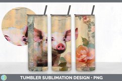 Vintage Pig Tumbler | Sublimation 20 oz Skinny Tumbler Desig Product Image 5