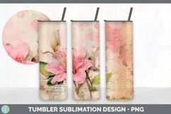 Vintage Azalea Flowers Tumbler | Sublimation 20 oz Skinny Tu Product Image 3