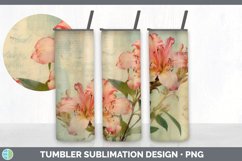 Vintage Azalea Flowers Tumbler | Sublimation 20 oz Skinny Tu Product Image 5