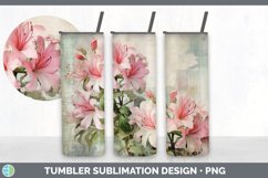Vintage Azalea Flowers Tumbler | Sublimation 20 oz Skinny Tu Product Image 7