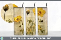 Vintage Buttercup Flowers Tumbler | Sublimation 20 oz Skinny Product Image 3