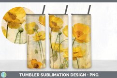 Vintage Buttercup Flowers Tumbler | Sublimation 20 oz Skinny Product Image 4
