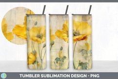 Vintage Buttercup Flowers Tumbler | Sublimation 20 oz Skinny Product Image 5