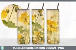 Vintage Buttercup Flowers Tumbler | Sublimation 20 oz Skinny Product Image 6