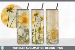 Vintage Buttercup Flowers Tumbler | Sublimation 20 oz Skinny Product Image 7