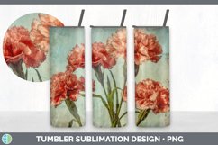 Vintage Carnation Flowers Tumbler | Sublimation 20 oz Skinny Product Image 2