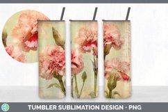 Vintage Carnation Flowers Tumbler | Sublimation 20 oz Skinny Product Image 3