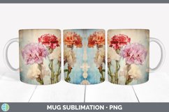 Vintage Carnation Flowers Mug Wrap | Sublimation Coffee Cup Product Image 5