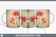 Vintage Carnation Flowers Mug Wrap | Sublimation Coffee Cup Product Image 7