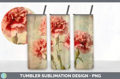 Vintage Carnation Flowers Tumbler | Sublimation 20 oz Skinny Product Image 7