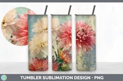 Vintage Chrysanthemum Flowers Tumbler | Sublimation 20 oz Sk Product Image 3