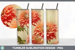 Vintage Dahlia Flowers Tumbler | Sublimation 20 oz Skinny Tu Product Image 3