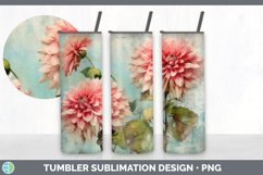 Vintage Dahlia Flowers Tumbler | Sublimation 20 oz Skinny Tu Product Image 6