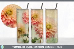 Vintage Dahlia Flowers Tumbler | Sublimation 20 oz Skinny Tu Product Image 7