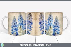 Vintage Delphinium Flowers Mug Wrap | Sublimation Coffee Cup Product Image 3