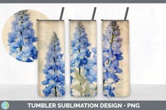 Vintage Delphinium Flowers Tumbler | Sublimation 20 oz Skinn Product Image 3